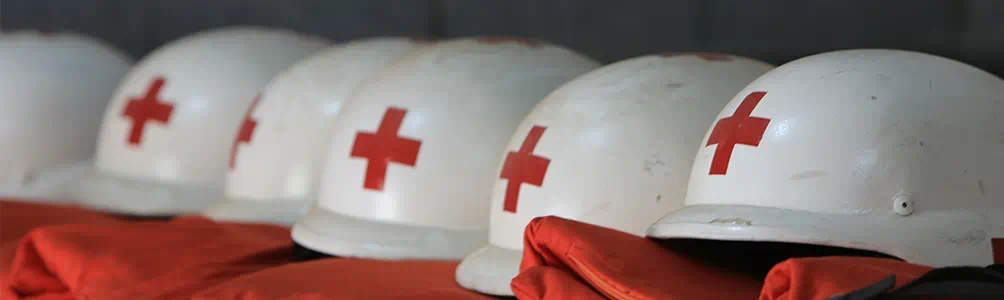Red Cross helmets