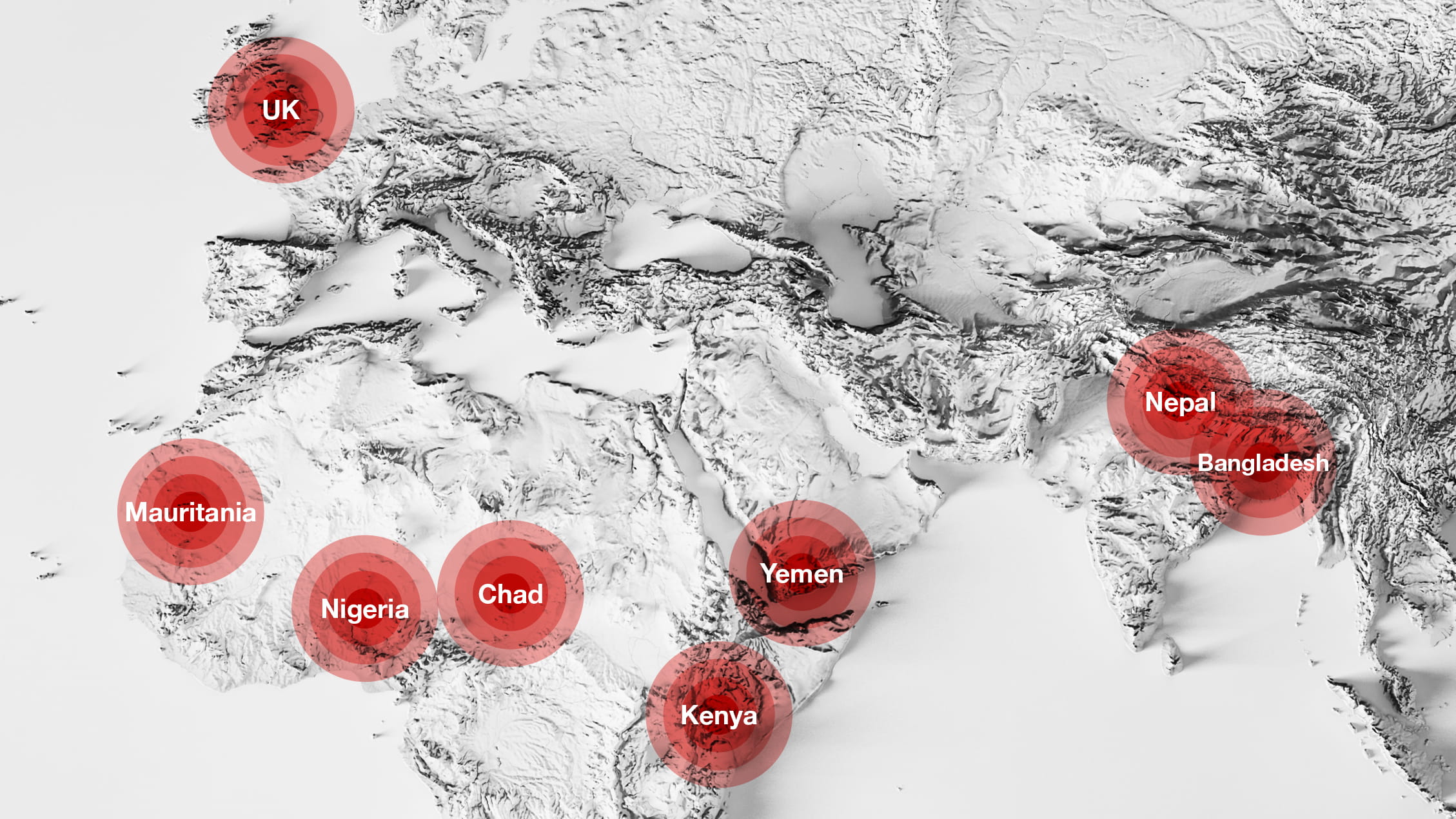 Map showing where the Disaster Fund has been used in early 2024